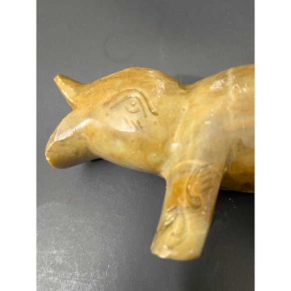 Antique Hand Carved Baby Hippo Sculpture Soapstone Mid Century - Picture 8 of 12